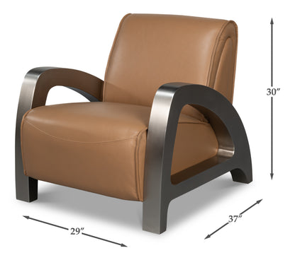 Carlisle Armchair-Caramel Brown Leather