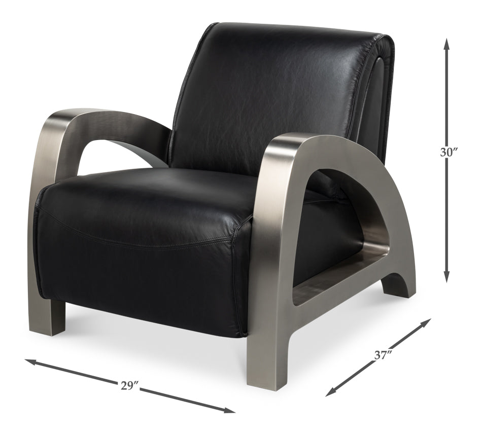 Carlisle Armchair Leather Onyx Black