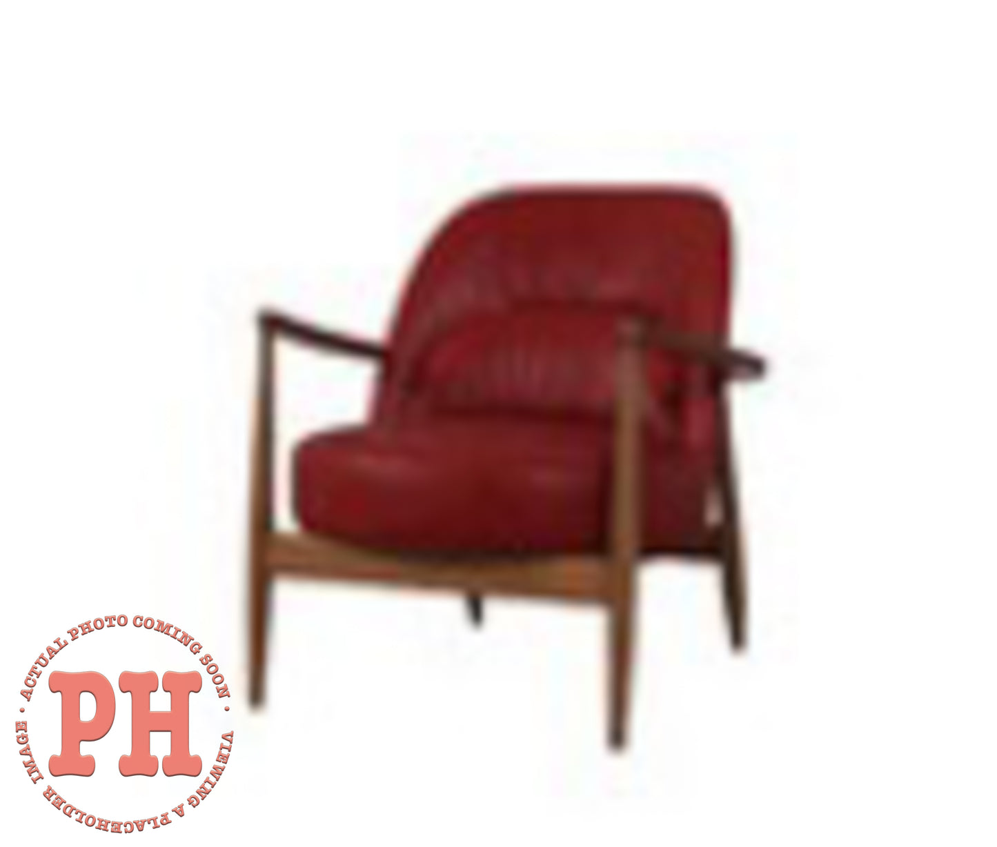 PINDAR ARMCHAIR, LEATHER, NEW ROUGE RED