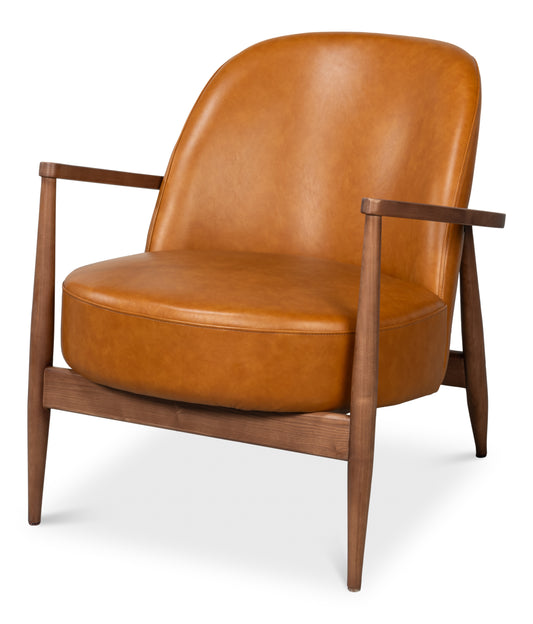 PINDAR ARMCHAIR-NEW TAN LEATHER