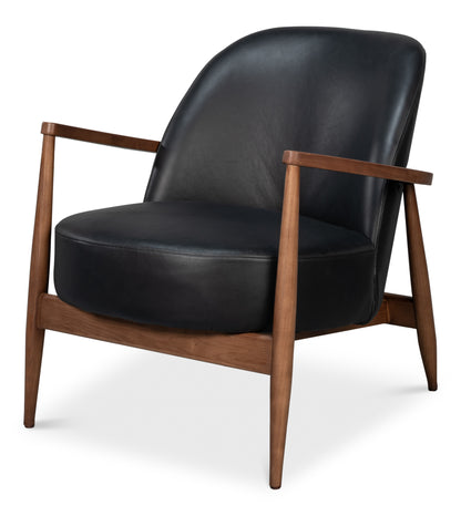Pindar Armchair-Onyx Black Leather
