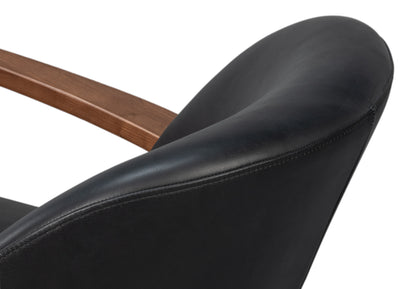 Pindar Armchair-Onyx Black Leather