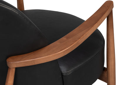Pindar Armchair-Onyx Black Leather
