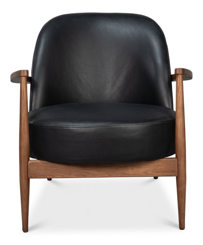 Pindar Armchair-Onyx Black Leather