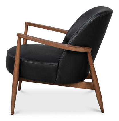 Pindar Armchair-Onyx Black Leather