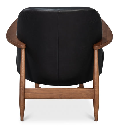 Pindar Armchair-Onyx Black Leather