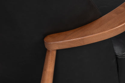 Pindar Armchair-Onyx Black Leather
