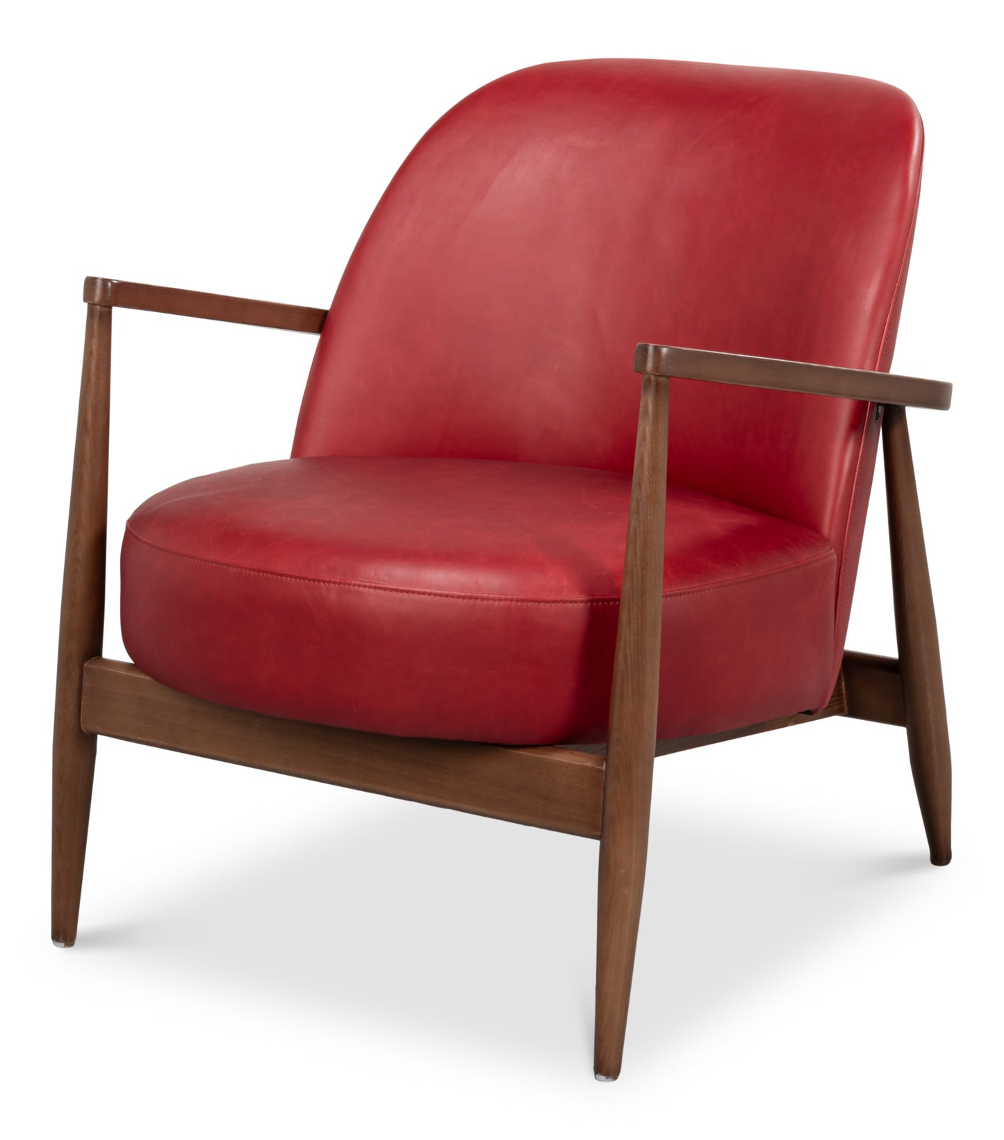 PINDAR ARMCHAIR, LEATHER, NEW ROUGE RED