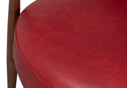 PINDAR ARMCHAIR, LEATHER, NEW ROUGE RED