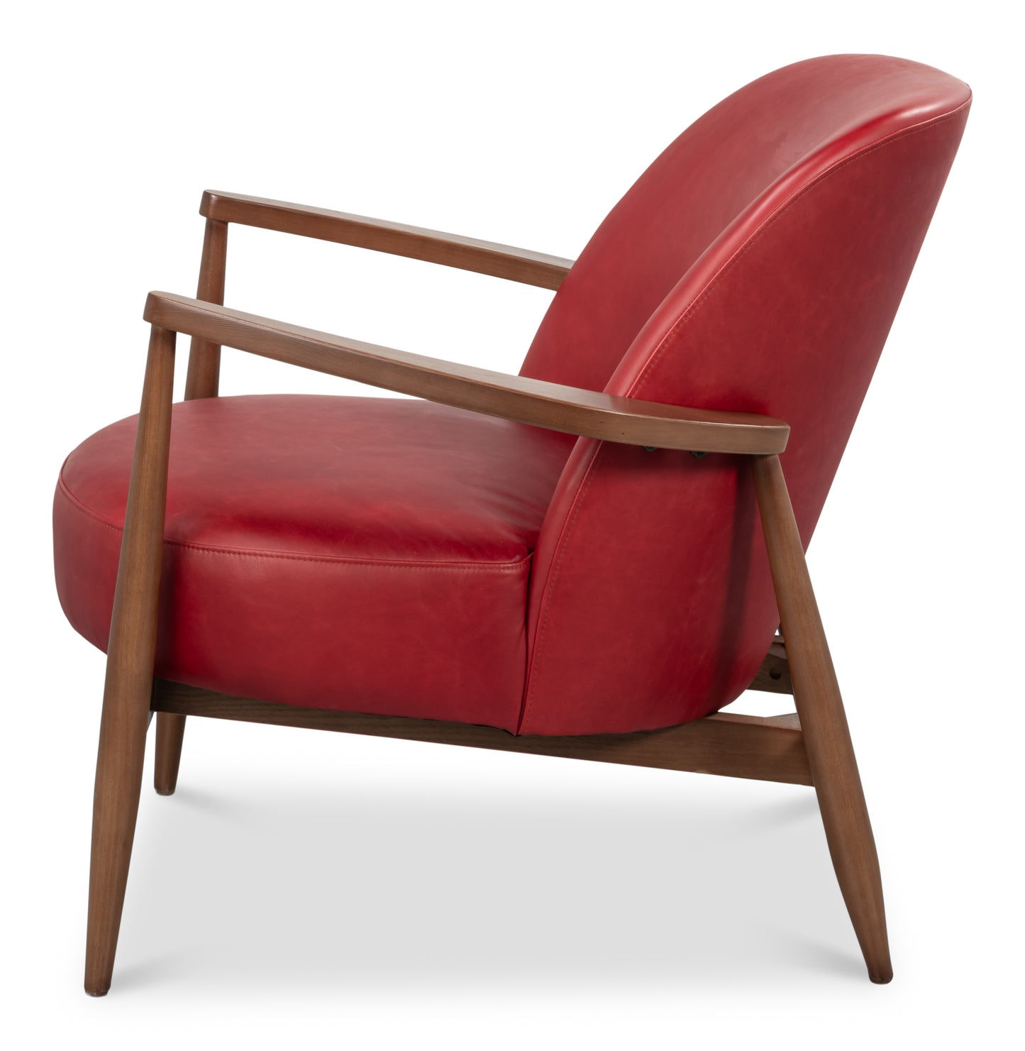 PINDAR ARMCHAIR, LEATHER, NEW ROUGE RED