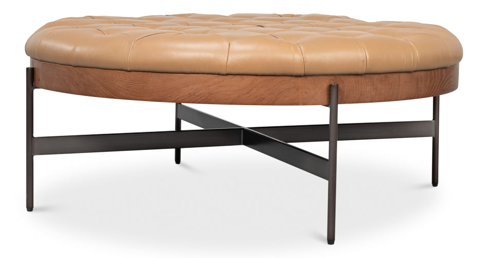 CORBET COCKTAIL OTTOMAN, CARAMEL BROWN