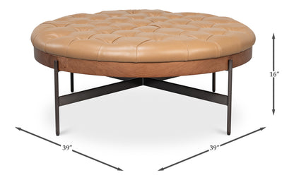 CORBET COCKTAIL OTTOMAN, CARAMEL BROWN