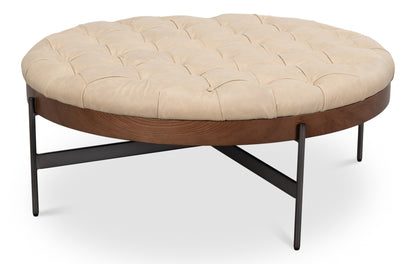 CORBET COCKTAIL OTTOMAN, CAPPUCINO WHITE