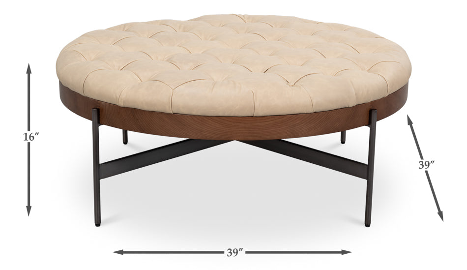 CORBET COCKTAIL OTTOMAN, CAPPUCINO WHITE