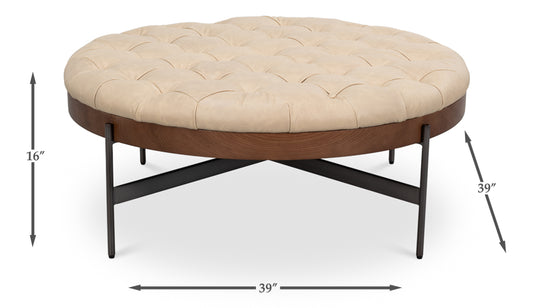 CORBET COCKTAIL OTTOMAN, CAPPUCINO WHITE