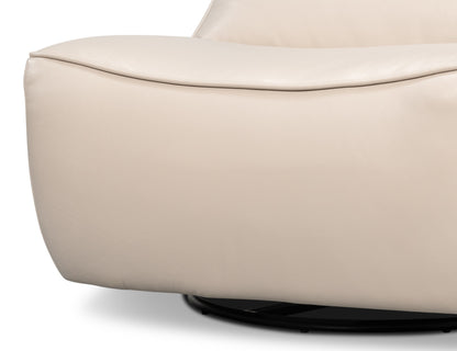 Kennett Swivel Chair Crystal White Leath