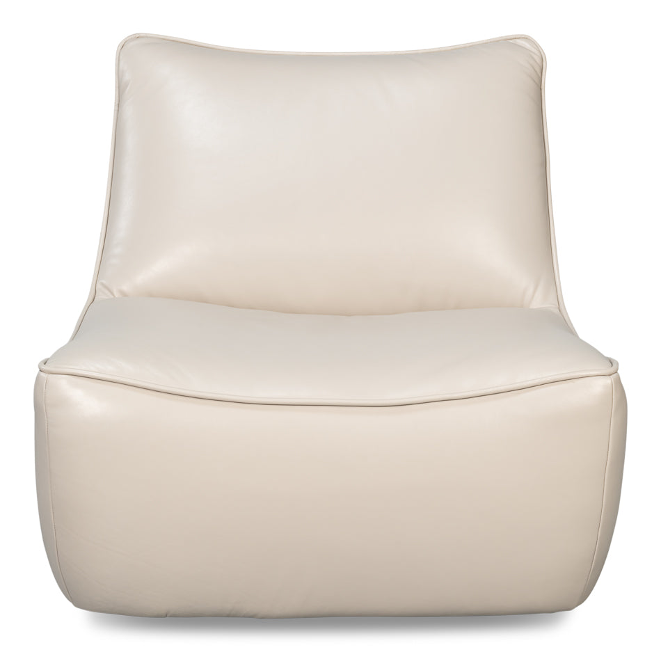 Kennett Swivel Chair Crystal White Leath