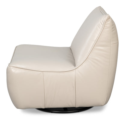 Kennett Swivel Chair Crystal White Leath