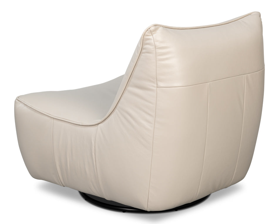 Kennett Swivel Chair Crystal White Leath