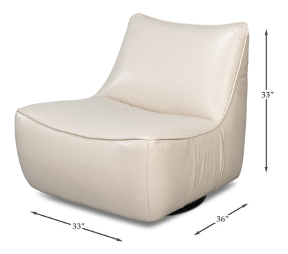 Kennett Swivel Chair Crystal White Leath