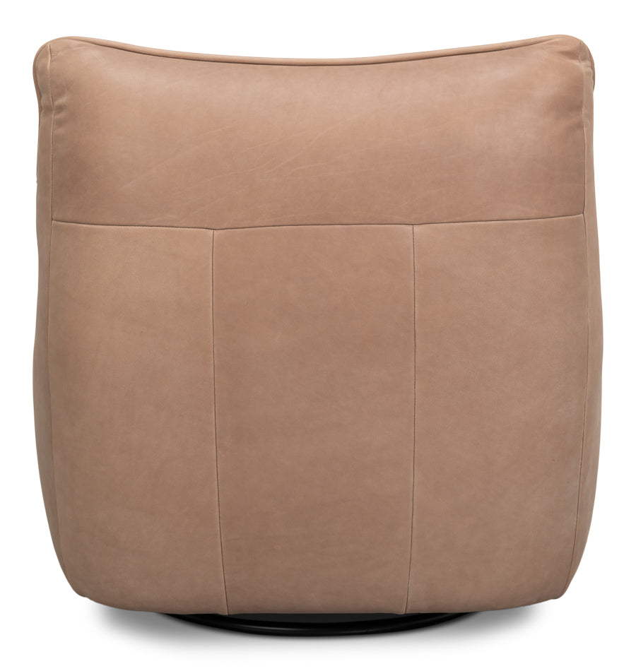 Kennett Swivel Chair Greece Grey Leather