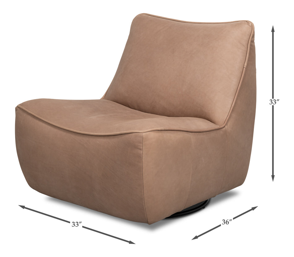 Kennett Swivel Chair Greece Grey Leather