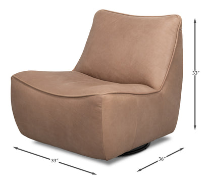 Kennett Swivel Chair Greece Grey Leather