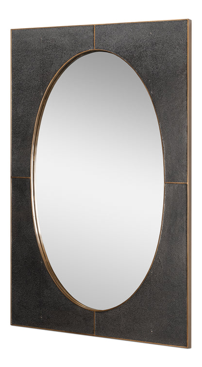 FRANCIS MIRROR, SHAGREEN, ANTIQUE GREY