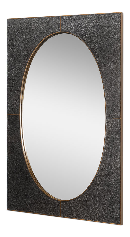 FRANCIS MIRROR, SHAGREEN, ANTIQUE GREY