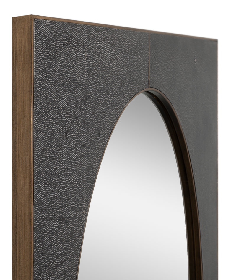 FRANCIS MIRROR, SHAGREEN, ANTIQUE GREY