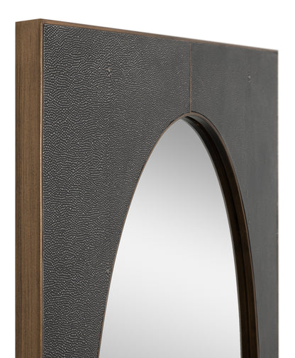 FRANCIS MIRROR, SHAGREEN, ANTIQUE GREY