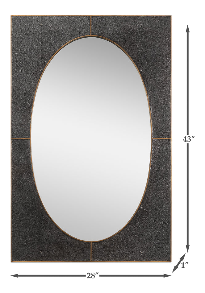 FRANCIS MIRROR, SHAGREEN, ANTIQUE GREY