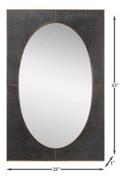 FRANCIS MIRROR, SHAGREEN, ANTIQUE GREY