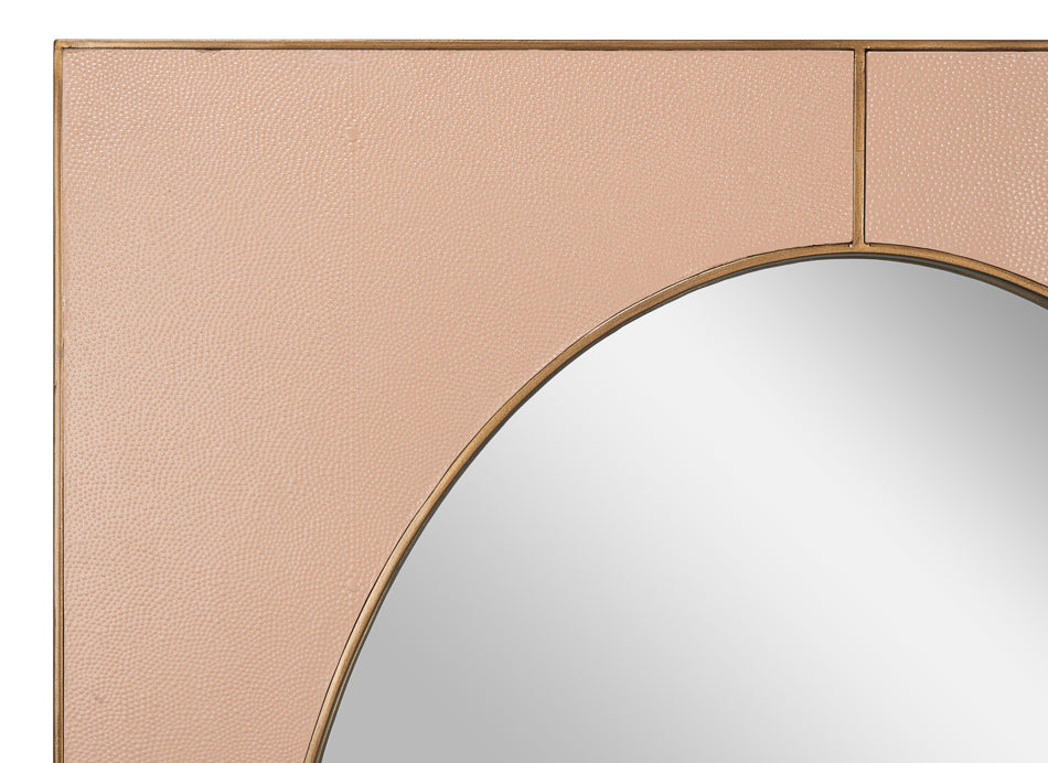 FRANCIS MIRROR, SHAGREEN, ANTIQUE MUSHROOM