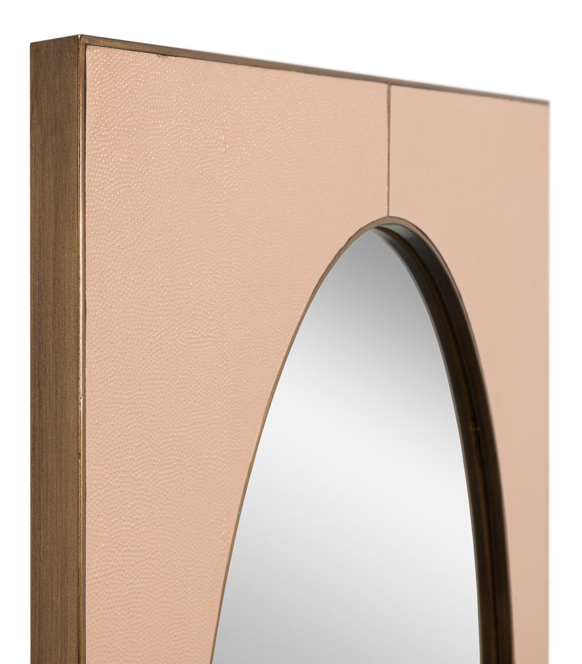 FRANCIS MIRROR, SHAGREEN, ANTIQUE MUSHROOM