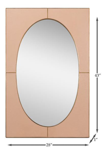 FRANCIS MIRROR, SHAGREEN, ANTIQUE MUSHROOM