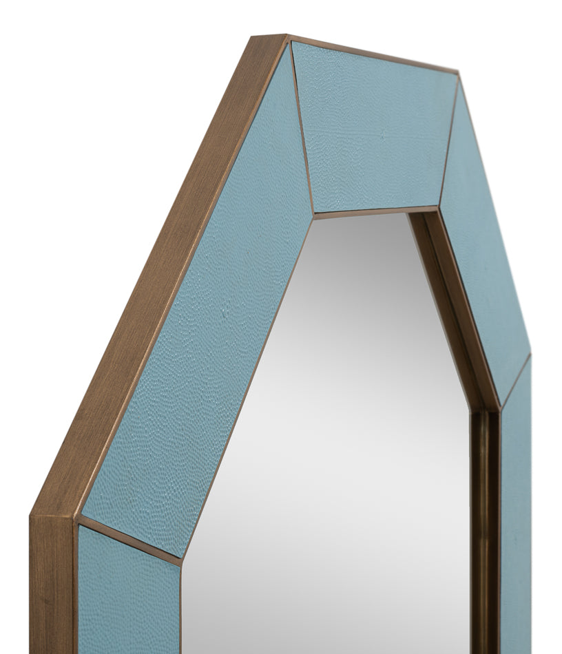 ELEANOR MIRROR, SHAGREEN, CHAMBRAY BLUE