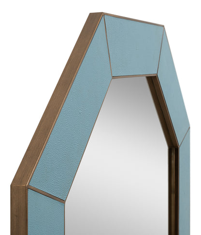 ELEANOR MIRROR, SHAGREEN, CHAMBRAY BLUE