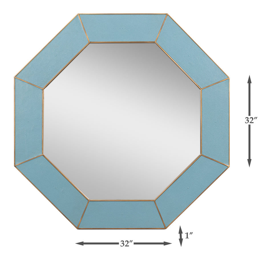 ELEANOR MIRROR, SHAGREEN, CHAMBRAY BLUE