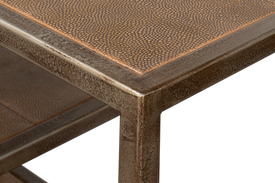Cullum Shagreen Console  Tawny Brown