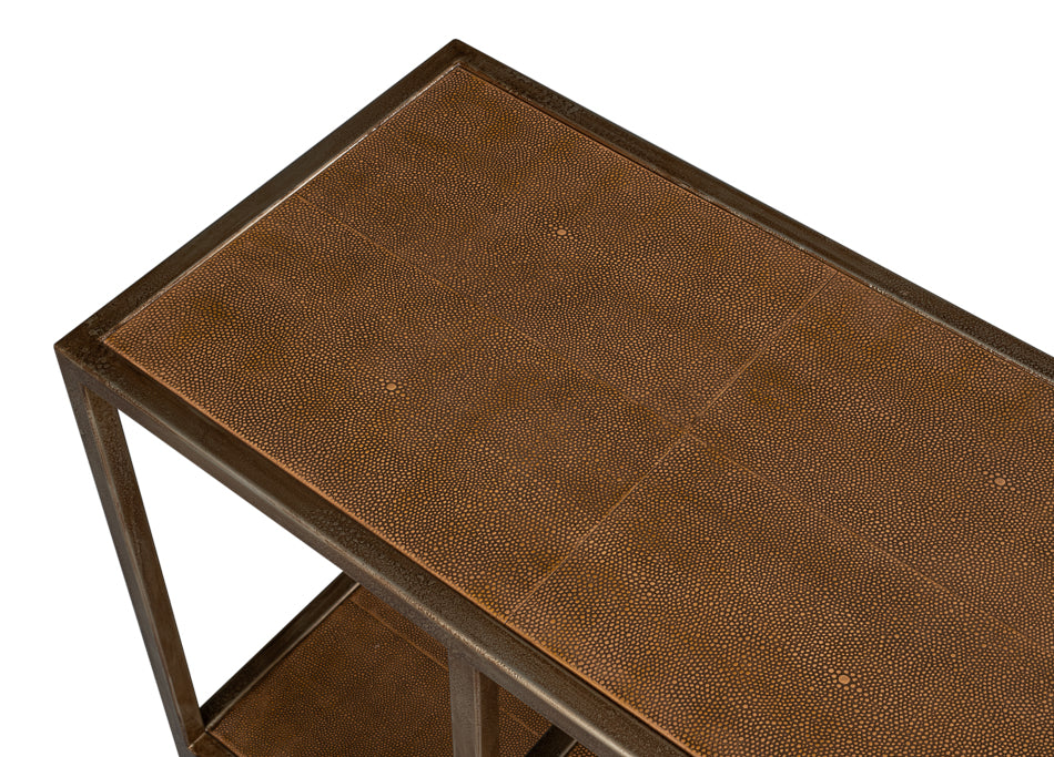 Cullum Shagreen Console  Tawny Brown