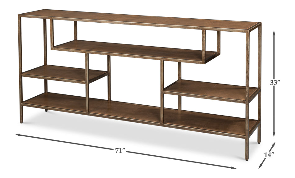 Cullum Shagreen Console  Tawny Brown