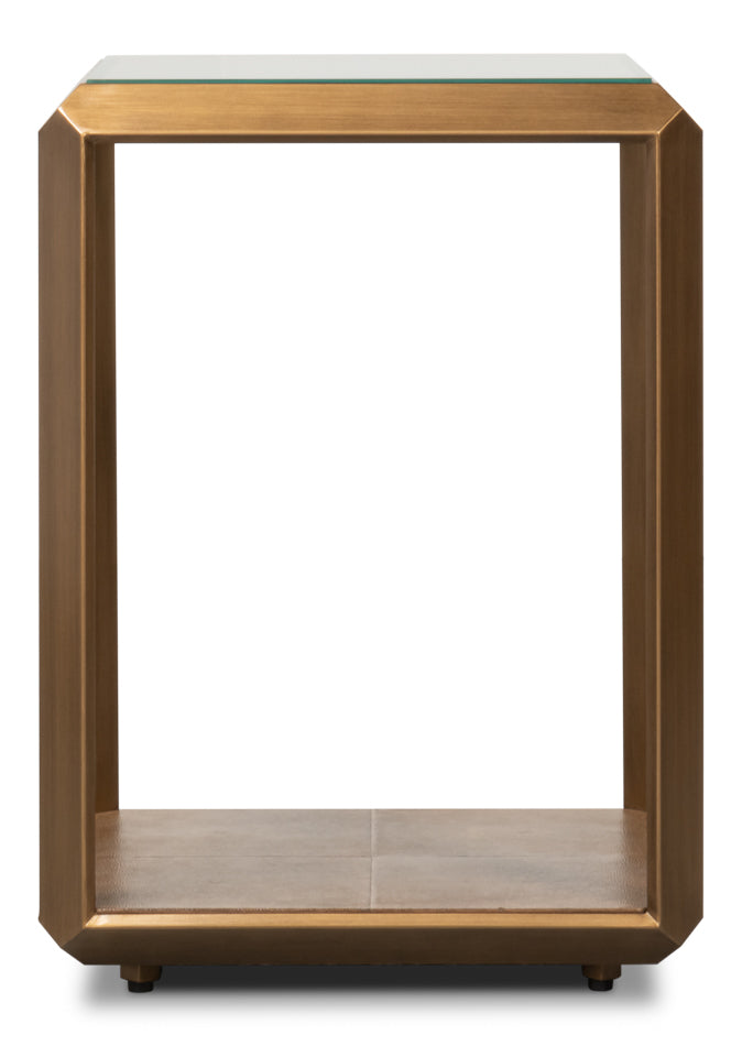 Gilbert Shagreen Side Table Tawny Brown
