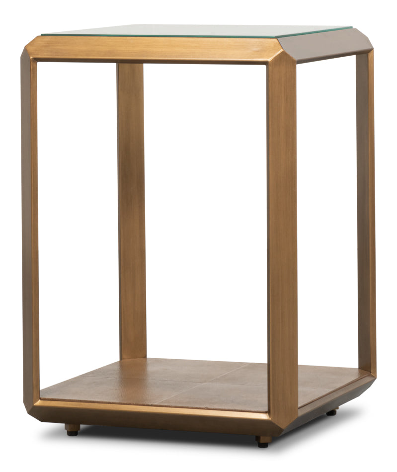 Gilbert Shagreen Side Table Tawny Brown