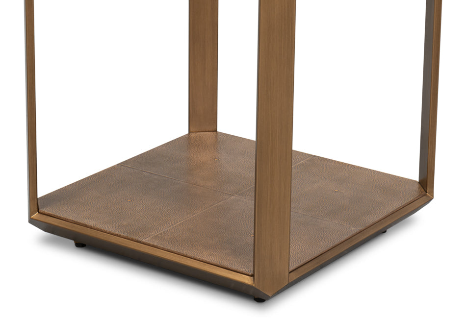 Gilbert Shagreen Side Table Tawny Brown