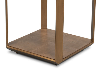 Gilbert Shagreen Side Table Tawny Brown
