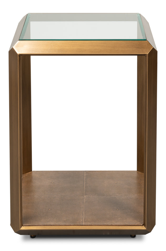 Gilbert Shagreen Side Table Tawny Brown