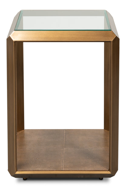Gilbert Shagreen Side Table Tawny Brown
