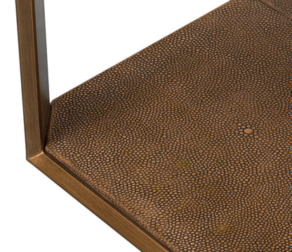 Gilbert Shagreen Side Table Tawny Brown
