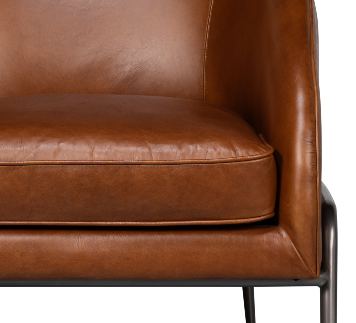 SIMMONS LEATHER CHAIR, HAVANA BROWN